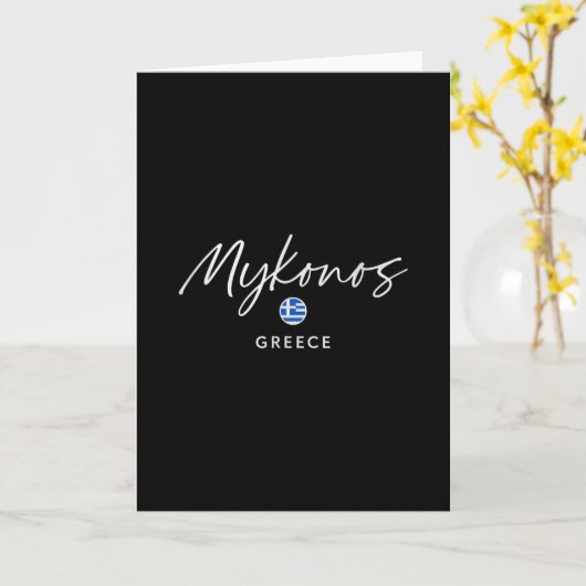 Mykonos Greece Island Trip Summer Sea Escape  カード (黄色い花)