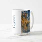 Mykonos Greece Watercolor コーヒーマグカップ (正面右)