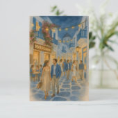 Mykonos Greece Watercolor サンキューカード (スタンド正面)