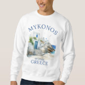 Mykonos in Watercolor Bliss スウェットシャツ (正面)