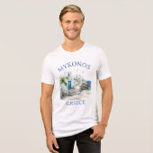 Mykonos in Watercolor Bliss トライブレンドＴシャツ (正面全面)