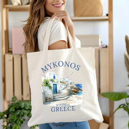 Mykonos in Watercolor Bliss トートバッグ