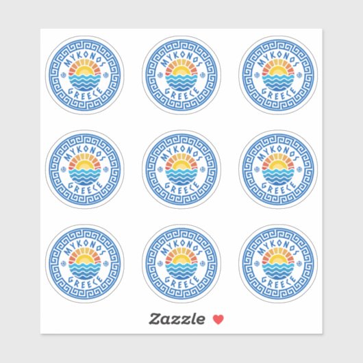 Mykonos Island, Greeceマルチパックステッカー シール (シート)