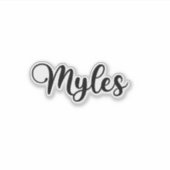 Mylesの名前 – 手書き書道 シール (正面)