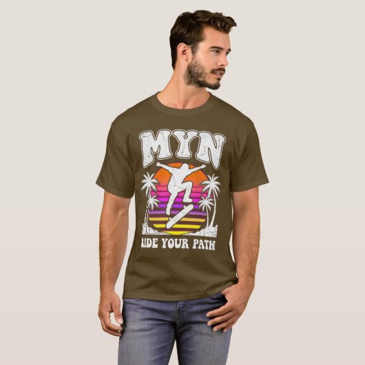 MYN // RIDE YOUR PATH RETRO SKATE TEE Tシャツ (正面フル)