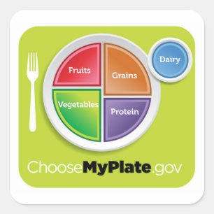 MyPlateのステッカー-緑--を選んで下さい スクエアシール