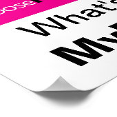 MyPlateの内容ポスター – 白のマゼンタ ポスター (角)