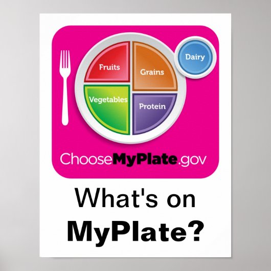 MyPlateの内容ポスター – 白のマゼンタ ポスター (正面)