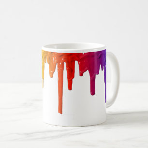 MyPride365 -虹のペンキの滴りのマグ コーヒーマグカップ