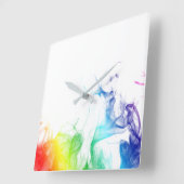 MyPride365 - "虹煙"のアクリルの柱時計 スクエア壁時計 (傾斜)