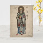 Myraおよびバリの水彩画のStニックの聖者ニコラス カード (黄色い花)