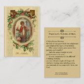 Myraの祈りの言葉の神聖なカードのセントニコラス 名刺 (正面/裏面)