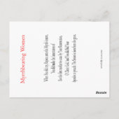 Myrhbearing女性祈りの言葉カード ポストカード (裏面)