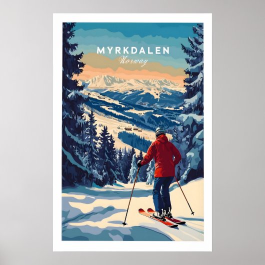 Myrkdalen スキーポスター 1 で冒険を捉える ポスター (正面)