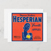Myron Foster's Hesperian Fruits Apple Crate Labels ポストカード (正面/裏面)