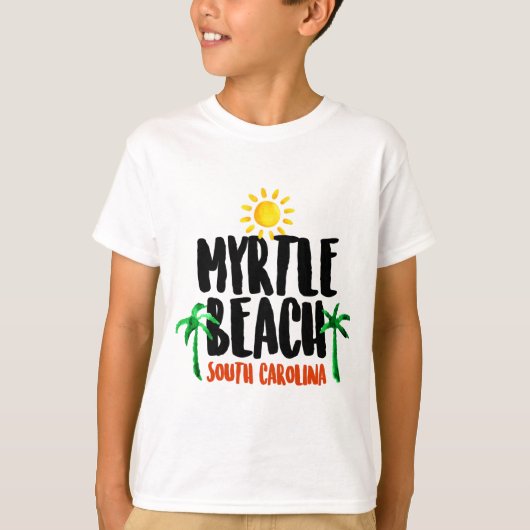 Myrtle Beachの水彩画 Tシャツ (正面)