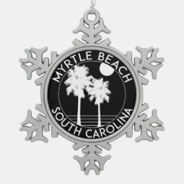 Myrtle Beachサウスカロライナ スノーフレークピューターオーナメント