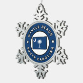 Myrtle Beachサウスカロライナ スノーフレークピューターオーナメント (右)