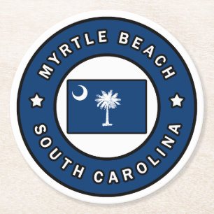 Myrtle Beachサウスカロライナ ラウンドペーパーコースター