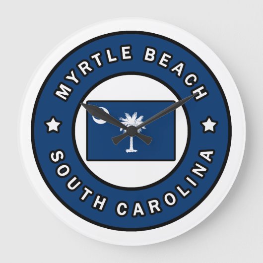 Myrtle Beachサウスカロライナ ラージ壁時計 (正面)
