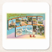 Myrtle BeachサウスカロライナSCのヴィンテージの郵便はがき スクエアペーパーコースター (正面)