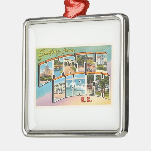 Myrtle BeachサウスカロライナSCのヴィンテージの郵便はがき メタルオーナメント (左)