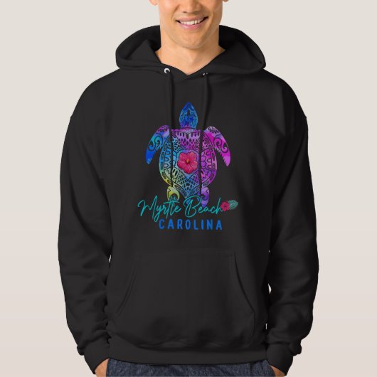 Myrtle Beach Carolina Tie Dye Sea Turtle Vacation パーカ (正面)