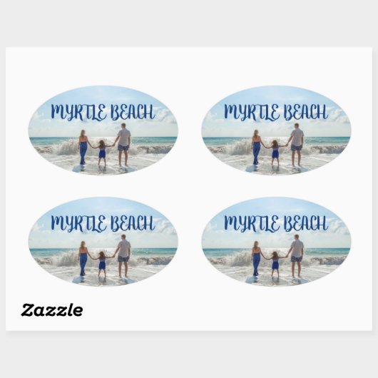 Myrtle Beach Change to Any Beach Souvenir 楕円形シール (シート)