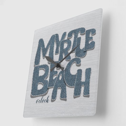 Myrtle Beach Denim Letter スクエア壁時計 (傾斜)