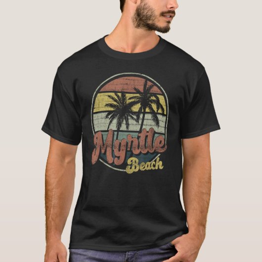 Myrtle Beach Palmetto Tree South Carolina Vacation Tシャツ (正面)