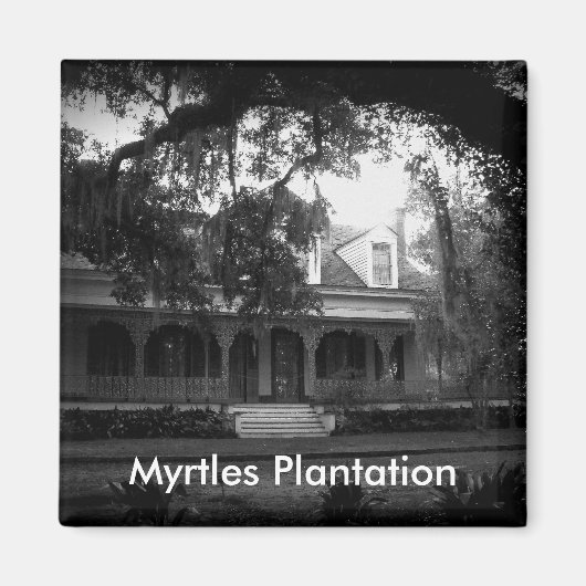 Myrtles Plantationの白黒 マグネット (正面)