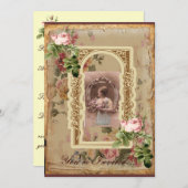 Mysのエレガントなバラの母の日の招待 招待状 (正面/裏面)