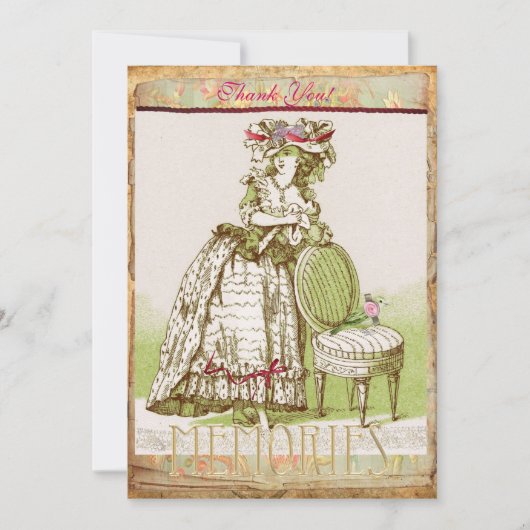 Mysのビクトリアンな女性サンキューカード サンキューカード (正面)