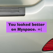 Myspaceのバンパーステッカー バンパーステッカー (車上)