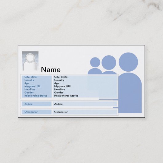 Myspace -ビジネス コーリングカード (正面)