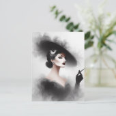 Mysterious 1940's Female Portrait Art ポストカード (スタンド正面)