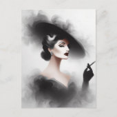 Mysterious 1940's Female Portrait Art ポストカード (正面)