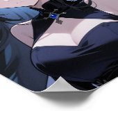  Mysterious anime girl with blue eyes ポスター (角)