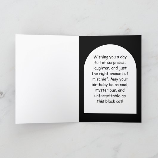Mysterious black birthday cat カード (内部)