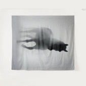 Mysterious Black Horse Emerging from Mist タペストリー (正面(横))