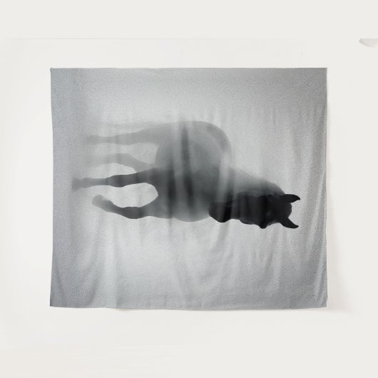 Mysterious Black Horse Emerging from Mist タペストリー (正面(横))