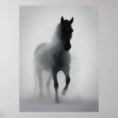 Mysterious Black Horse Emerging from Mist ポスター (正面)