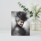 Mysterious Creepy Victorian Woman Portrait Art ポストカード (スタンド正面)