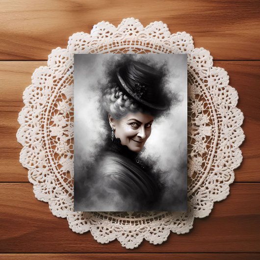 Mysterious Creepy Victorian Woman Portrait Art ポストカード