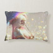 Mysterious Fantasy Girl - Ocean Art Aesthetic アクセントクッション (裏面)
