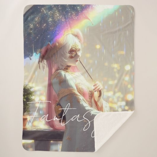 Mysterious Fantasy Girl - Ocean Art Aesthetic シェルパブランケット (正面)