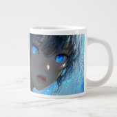 Mysterious Fantasy Girl - Ocean Art Aesthetic ジャンボコーヒーマグカップ (右)