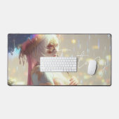 Mysterious Fantasy Girl - Ocean Art Aesthetic デスクマット (キーボード&マウス)
