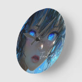 Mysterious Fantasy Girl - Ocean Art Aesthetic ラウンド壁時計 (傾斜)