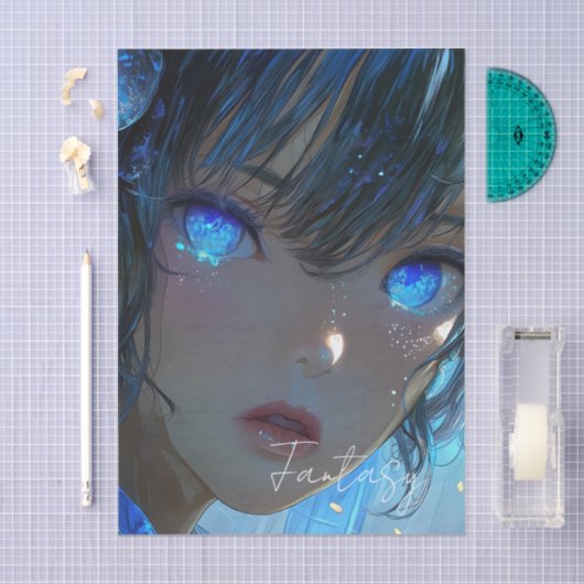 Mysterious Fantasy Girl - Ocean Art Aesthetic 薄葉紙 (クラフト)